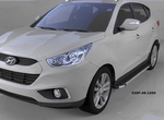 Пороги алюминиевые Brillant Black Can Otomotiv Hyundai ix35 2009-2015