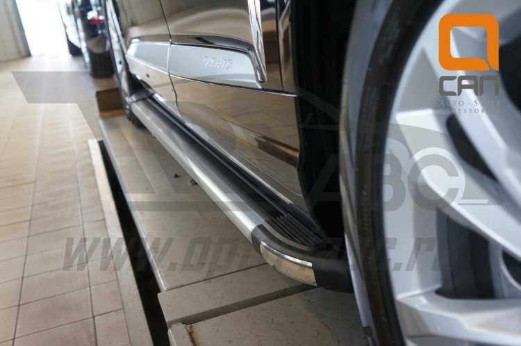 Пороги алюминиевые Brillant Black Can Otomotiv Audi Q7 2015-2019 no.8478