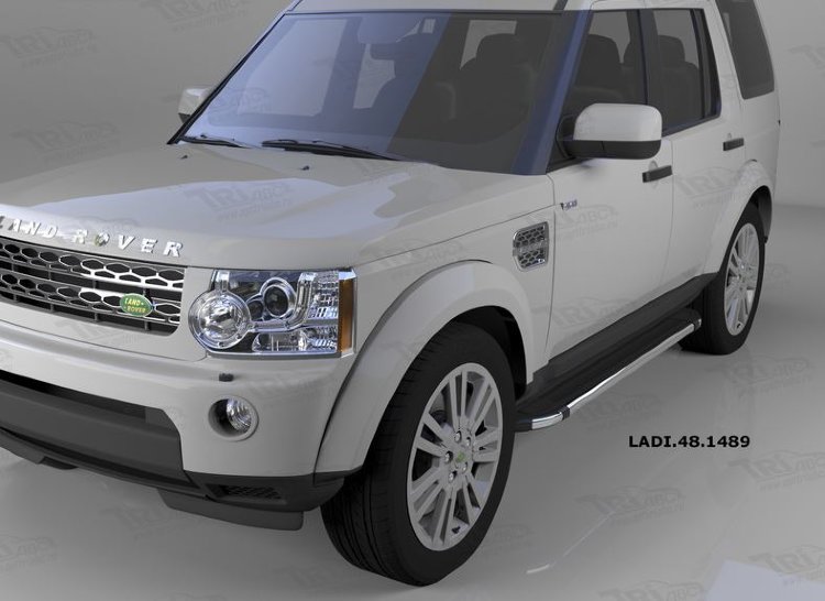Пороги алюминиевые Brillant Black Can Otomotiv Land Rover Discovery III 2004-2009 no.8552