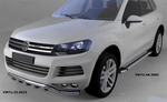 Пороги алюминиевые Brillant Silver Can Otomotiv Volkswagen Touareg I 2002-2009