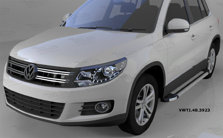 Пороги алюминиевые Brillant Silver Can Otomotiv Volkswagen Tiguan I 2008-2016 no.11305