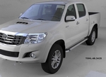 Пороги алюминиевые Brillant Silver Can Otomotiv Toyota Hilux 2005-2015