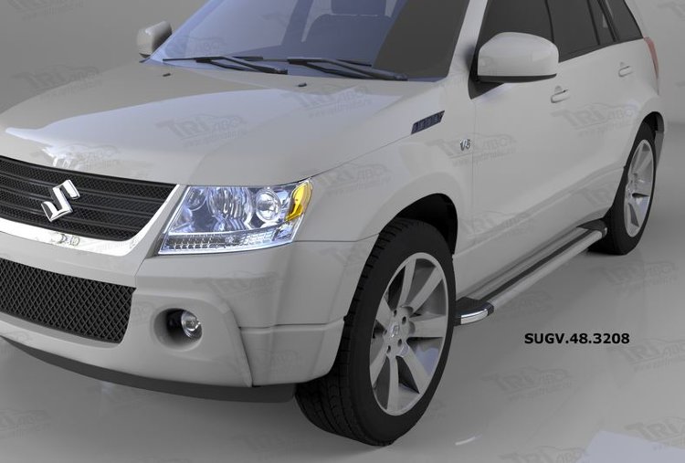 Пороги алюминиевые Brillant Silver Can Otomotiv Suzuki Grand Vitara 2005-2014 no.11466