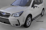 Пороги алюминиевые Brillant Silver Can Otomotiv Subaru Forester 2013-2019