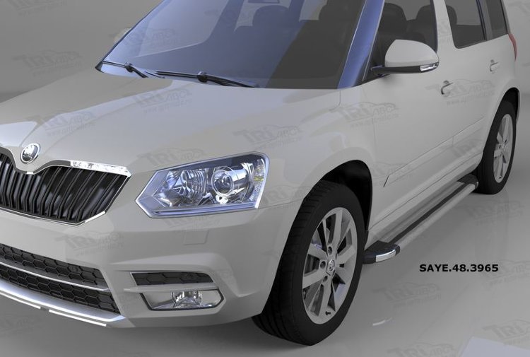 Пороги алюминиевые Brillant Silver Can Otomotiv Skoda Yeti 2010-2019 no.11516