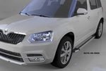 Пороги алюминиевые Brillant Silver Can Otomotiv Skoda Yeti 2010-2019