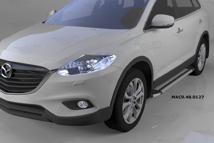 Пороги алюминиевые Brillant Silver Can Otomotiv Mazda CX-9 2007-2016 no.11552