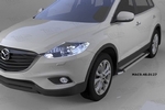 Пороги алюминиевые Brillant Silver Can Otomotiv Mazda CX-9 2007-2016