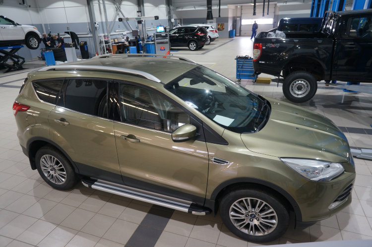 Пороги алюминиевые Brillant Silver Can Otomotiv Ford Kuga II 2013-2019 no.11750