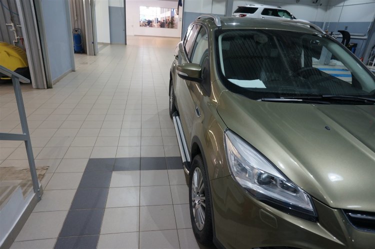 Пороги алюминиевые Brillant Silver Can Otomotiv Ford Kuga II 2013-2019 no.11750