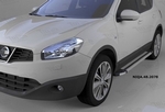 Пороги алюминиевые Brillant Silver Can Otomotiv Nissan Qashqai 2007-2013