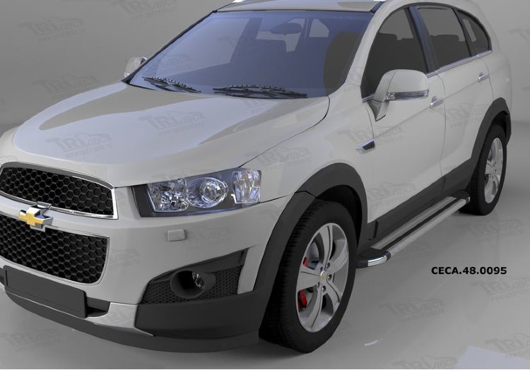 Пороги алюминиевые Brillant Silver Can Otomotiv Chevrolet Captiva 2006-2019 no.12037