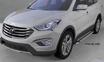Пороги алюминиевые Brillant Silver Can Otomotiv Hyundai Grand Santa Fe 2013-2019