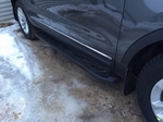 Пороги алюминиевые Corund Black Otomotiv Volkswagen Amarok 2010-2019