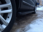 Пороги алюминиевые Corund Black Otomotiv Subaru Forester 2013-2019