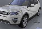 Пороги алюминиевые Corund Black Otomotiv Land Rover Discovery Sport 2015-2019