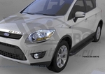 Пороги алюминиевые Corund Black Otomotiv Ford Kuga I 2008-2012