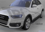 Пороги алюминиевые Corund Black Otomotiv Audi Q3 2012-2019