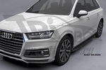 Пороги алюминиевые Corund Black Otomotiv Audi Q7 2015-2019