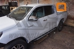 Пороги алюминиевые Corund Silver Can Otomotiv Toyota Hilux 2015-2019