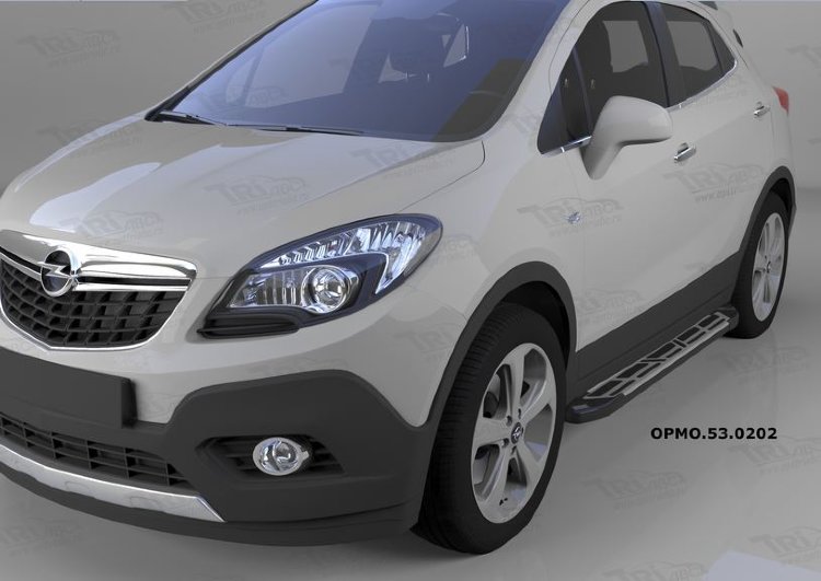 Пороги алюминиевые Corund Silver Can Otomotiv Opel Mokka 2012-2019 no.11518