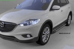 Пороги алюминиевые Corund Silver Can Otomotiv Mazda CX-9 2007-2016