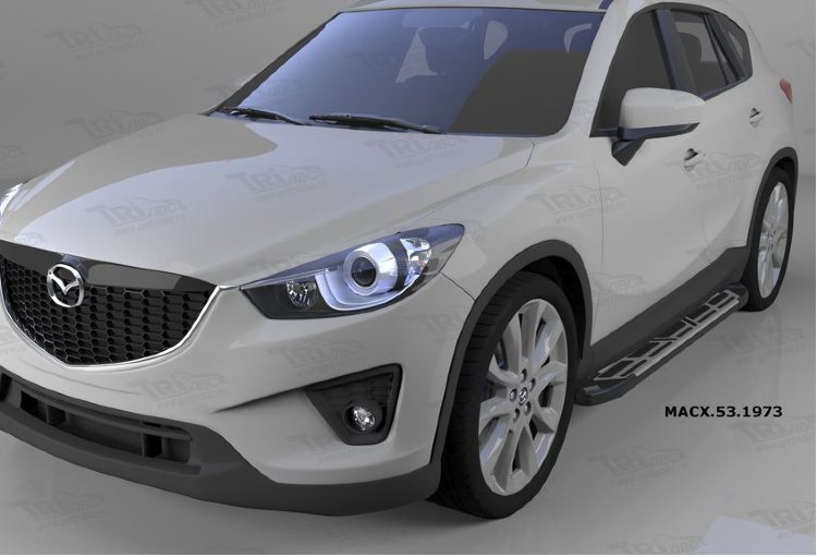 Пороги алюминиевые Corund Silver Can Otomotiv Mazda CX-5 2012-2017 no.11582