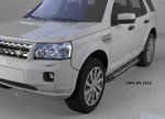 Пороги алюминиевые Corund Silver Can Otomotiv Land Rover Freelander II 2006-2015