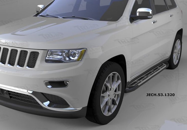 Пороги алюминиевые Corund Silver Can Otomotiv Jeep Grand Cherokee 2010-2019 no.11647