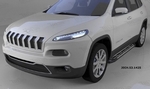 Пороги алюминиевые Corund Silver Can Otomotiv Jeep Cherokee 2014-2019