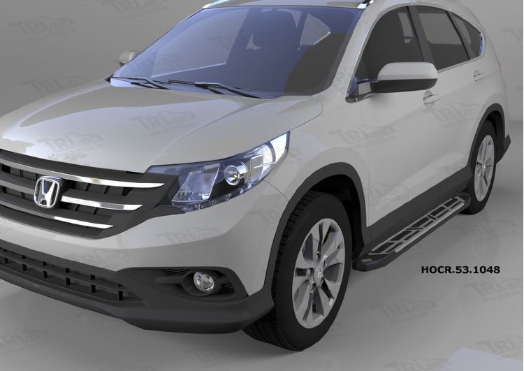 Пороги алюминиевые Corund Silver Can Otomotiv Honda CR-V IV 2012-2016 no.11709