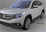 Пороги алюминиевые Corund Silver Can Otomotiv Honda CR-V IV 2012-2016