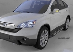 Пороги алюминиевые Corund Silver Can Otomotiv Honda CR-V III 2007-2011