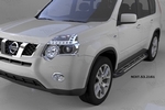 Пороги алюминиевые Corund Silver Can Otomotiv Nissan X-Trail 2007-2014