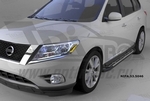 Пороги алюминиевые Corund Silver Can Otomotiv Nissan Terrano 2014-2019
