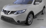 Пороги алюминиевые Corund Silver Can Otomotiv Nissan Qashqai 2014-2019