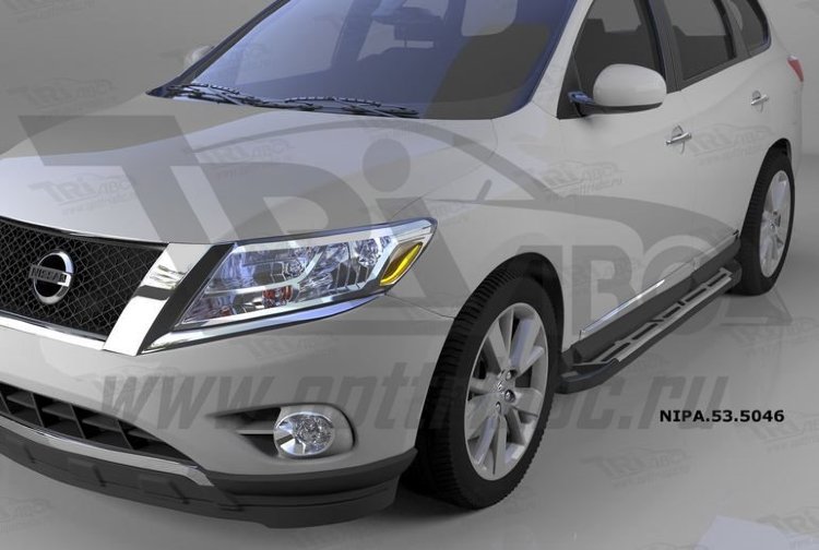 Пороги алюминиевые Corund Silver Can Otomotiv Nissan Qashqai 2014-2019 no.11960