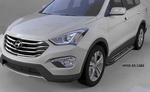 Пороги алюминиевые Corund Silver Can Otomotiv Hyundai Grand Santa Fe 2013-2019