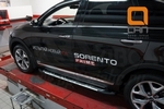 Пороги алюминиевые Corund Silver Can Otomotiv KIA Sorento Prime 2015-2019
