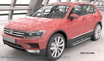 Пороги алюминиевые Corund Silver Can Otomotiv Volkswagen Tiguan II 2016-2019