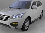 Пороги алюминиевые Corund Silver Can Otomotiv Lifan X60 2011-2019