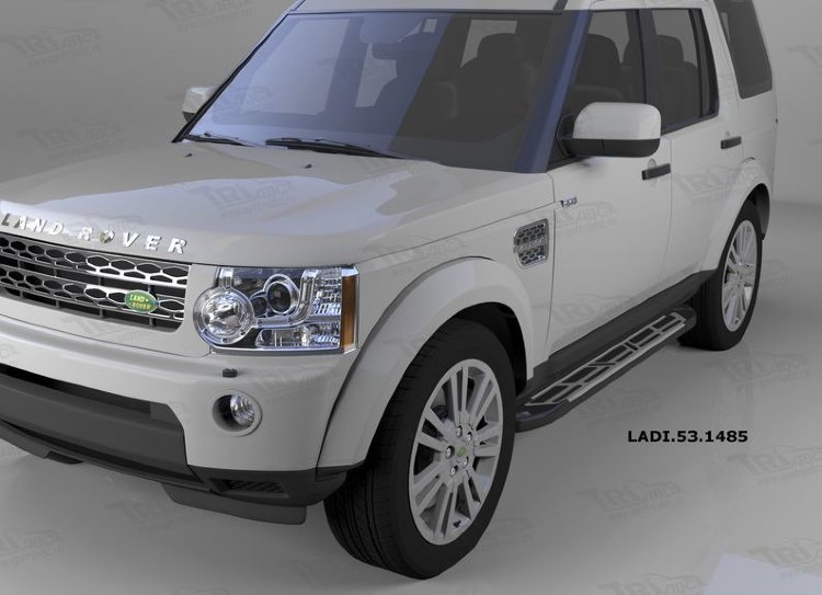 Пороги алюминиевые Corund Silver Can Otomotiv Land Rover Discovery III 2004-2009 no.8549