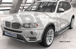Пороги алюминиевые Corund Silver Can Otomotiv BMW X3 (F25) 2010-2017