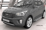 Пороги алюминиевые Corund Silver Can Otomotiv Hyundai Creta 2016-2019