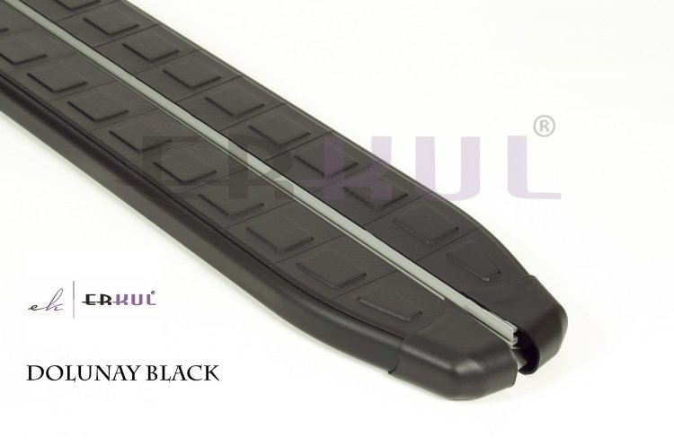 Пороги алюминиевые Dolunay Black Erkul KIA Sorento 2001-2009 no.3081