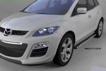 Пороги алюминиевые Emerald Black Can Otomotiv Mazda CX-7 2006-2012