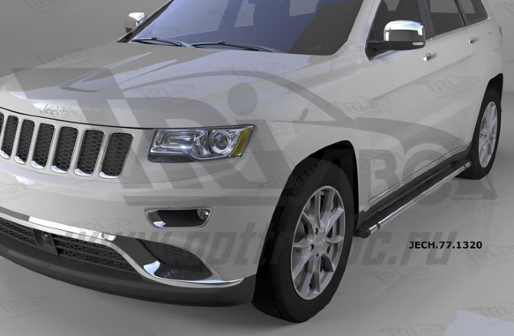 Пороги алюминиевые Emerald Black Can Otomotiv Jeep Grand Cherokee 2010-2019 no.11643