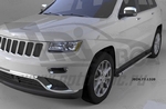 Пороги алюминиевые Emerald Black Can Otomotiv Jeep Grand Cherokee 2010-2019
