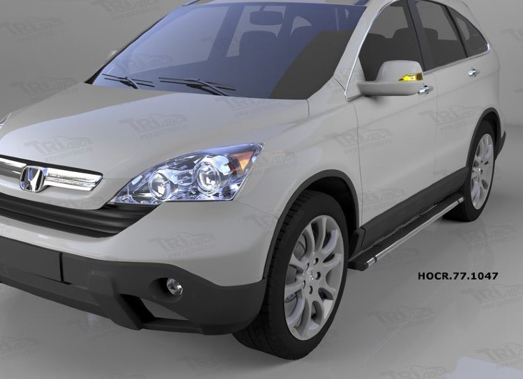 Пороги алюминиевые Emerald Black Can Otomotiv Honda CR-V III 2007-2011 no.11719