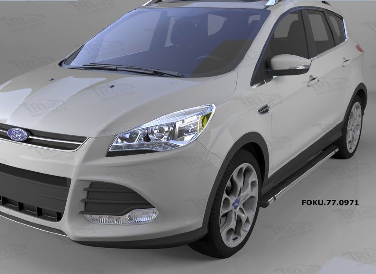 Пороги алюминиевые Emerald Black Can Otomotiv Ford Kuga II 2013-2019 no.11746